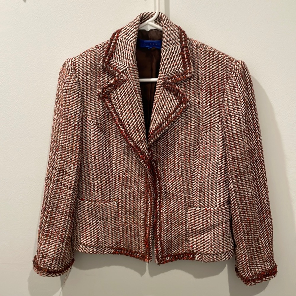 Liliu Tweed Blazer Size 4 100% Silk